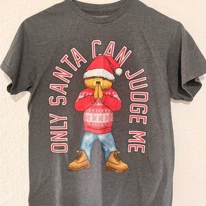 Gray Kids T-Shirt with Santa Bear Design